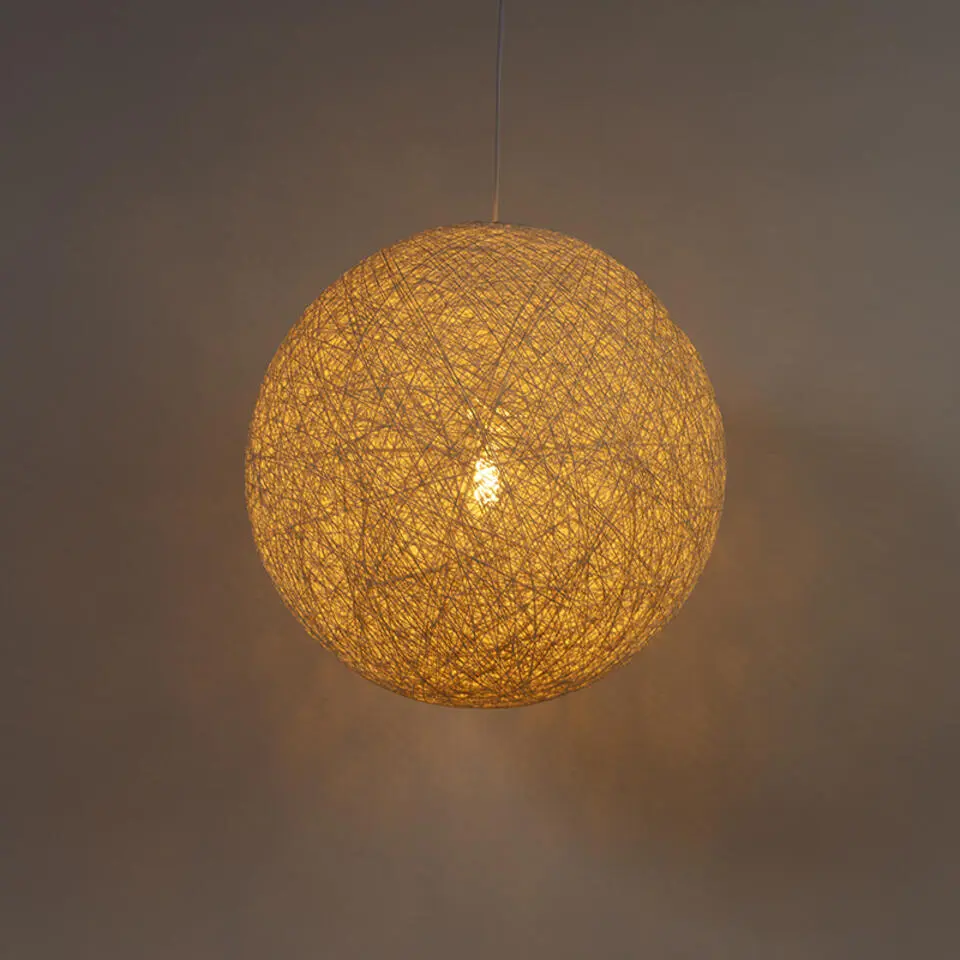 Qazqa hanglampen corda wit e27