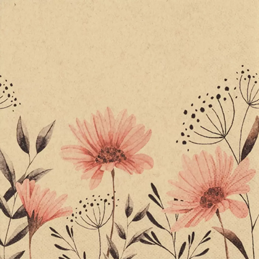 Serviette Delevate Flowers 20tlg.