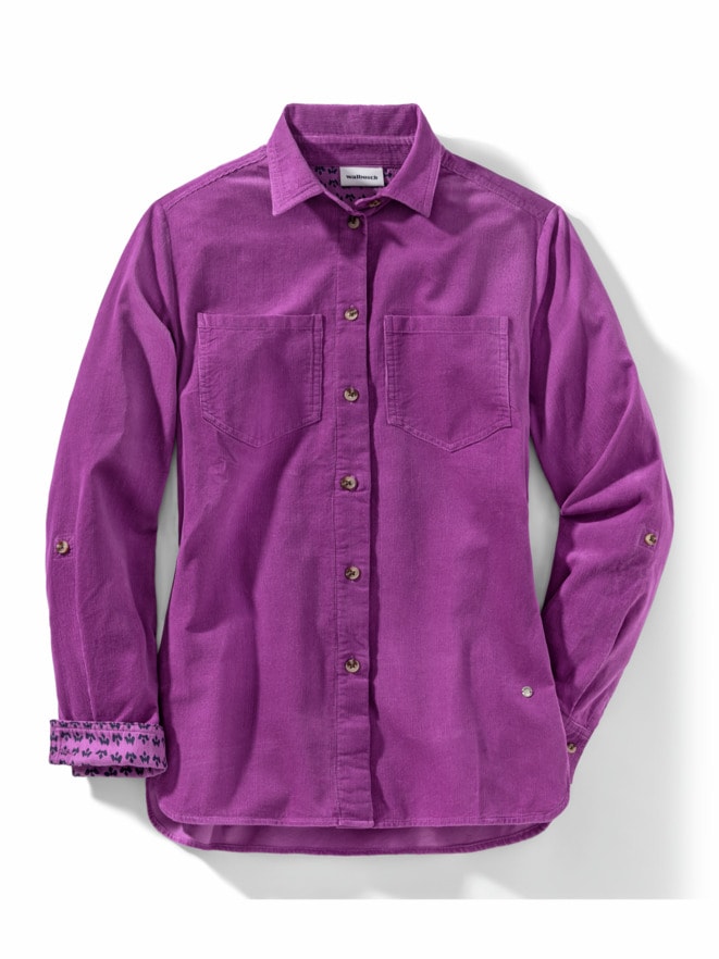 Feincord-Bluse samtweich