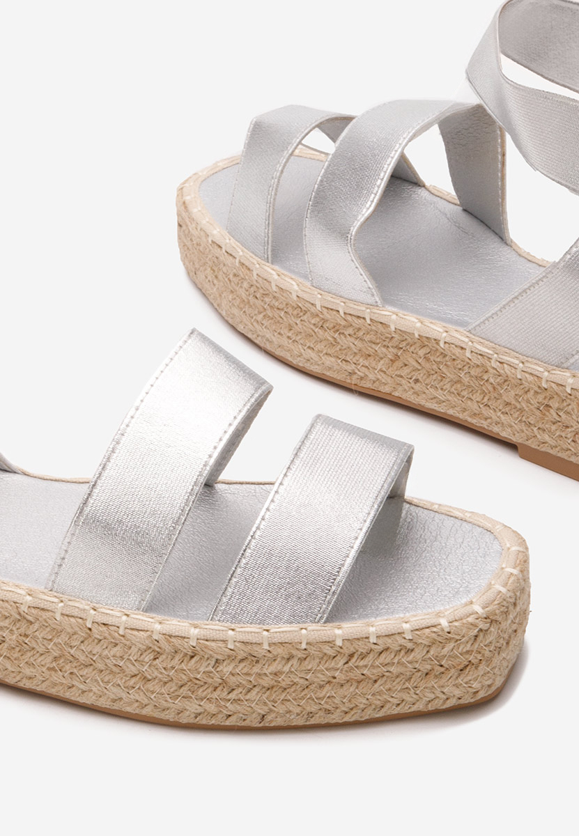 Sandales espadrilles argent Clarena