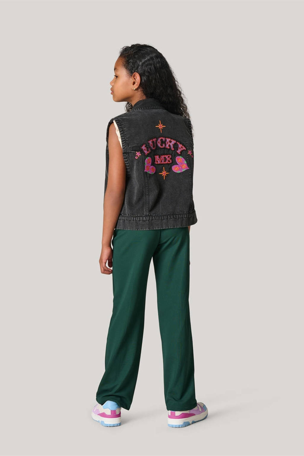 Shoeby gilet met backprint antraciet