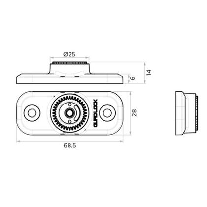 Support Smartphone Quad Lock QLP-360-F2H rectangle plat 2 trous Universel - Noir