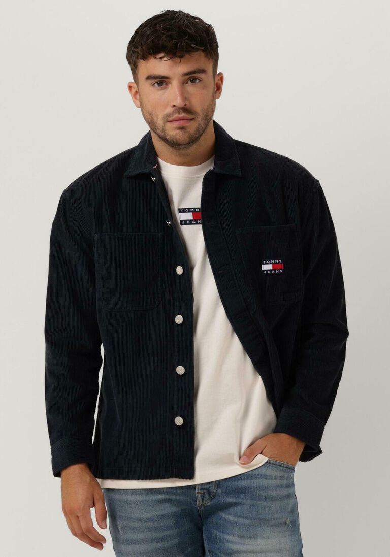 TOMMY JEANS donkerblauwe tommy jeans overshirt tjm chunky cord overshirt