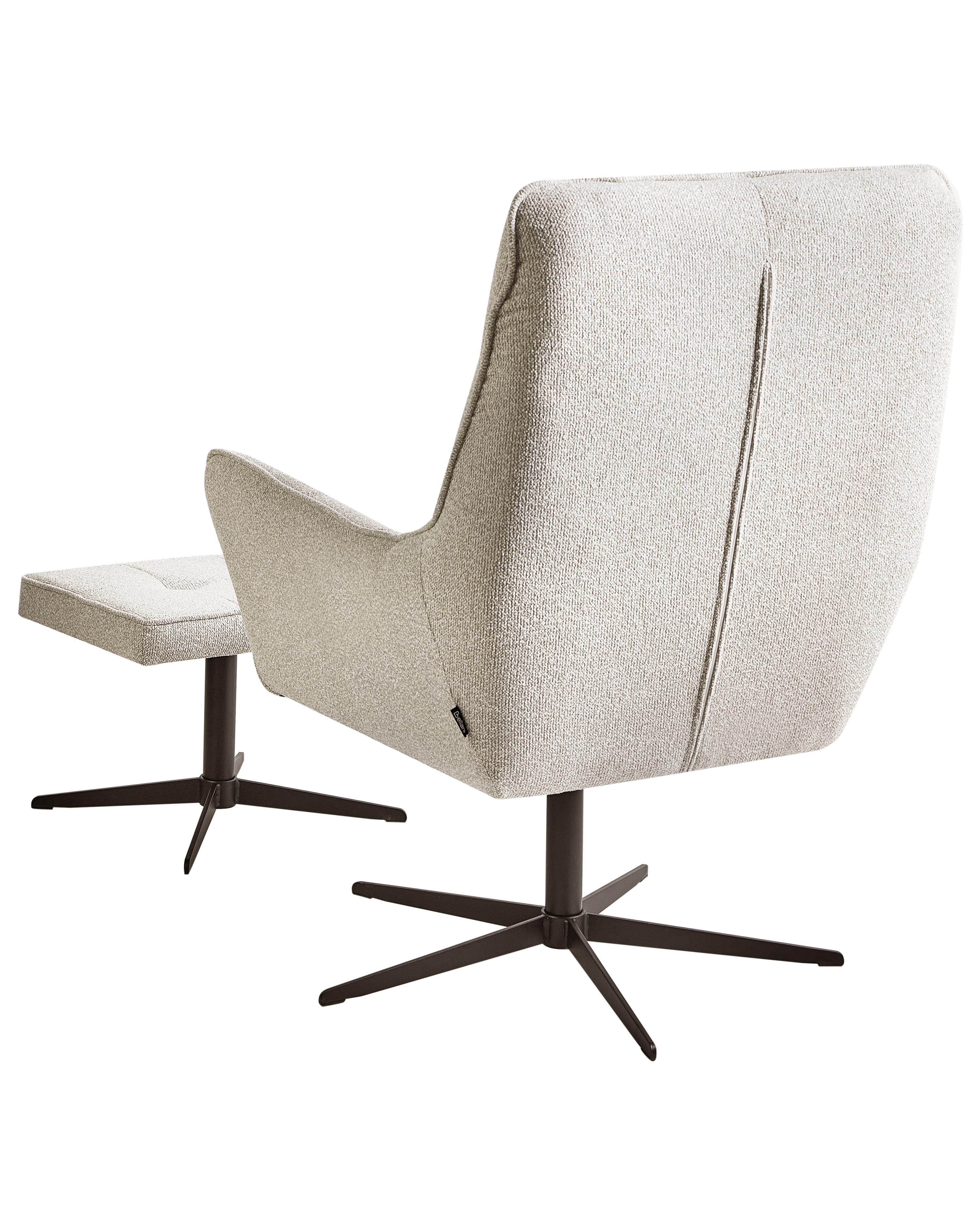 Draaifauteuil MOLLE II met voetenbank Stof Lichtbeige