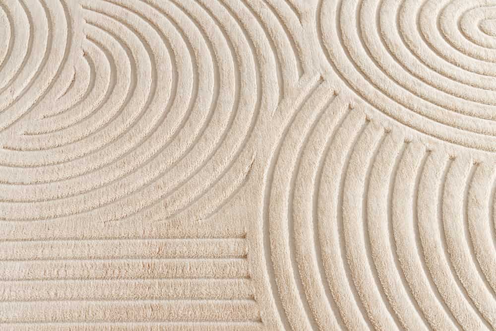 Moderner Teppich ART DECO 230x160cm beige creme Kurzflor Indoor Hoch-Tief-Effekt