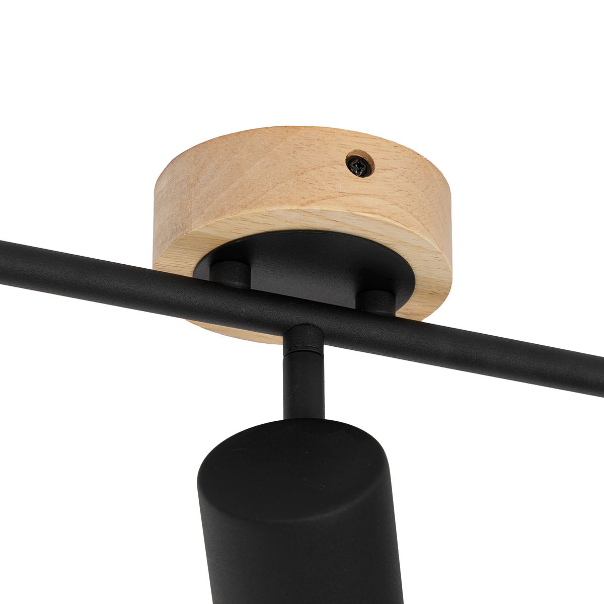 Moderne spot zwart met hout kantelbaar 3-lichts - Jeana