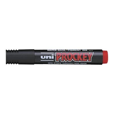 UNI PROCKEY PM - Marqueur permanent - pointe biseau - rouge