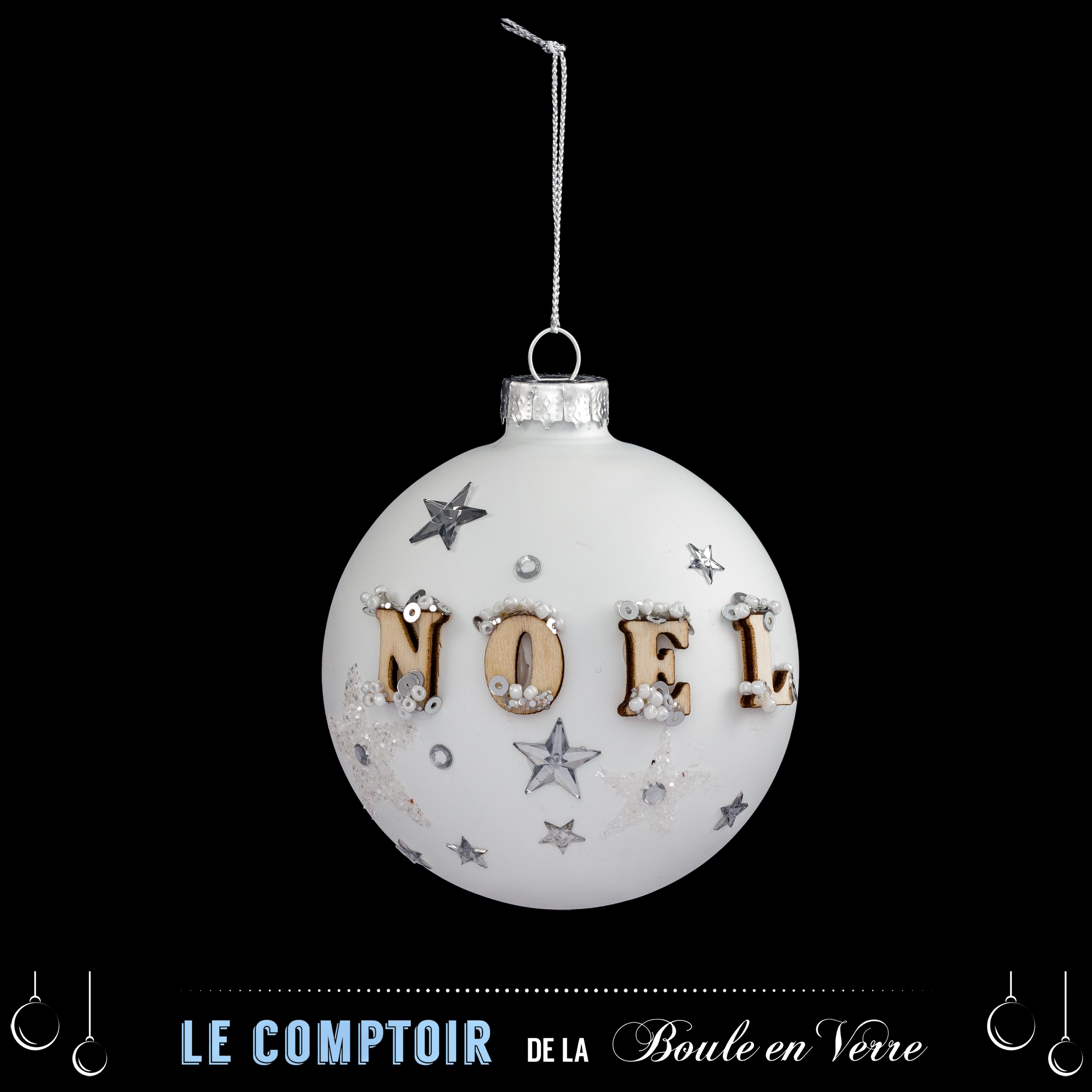BOULE DE NOEL VERRE NOEL ETOILE 8CM