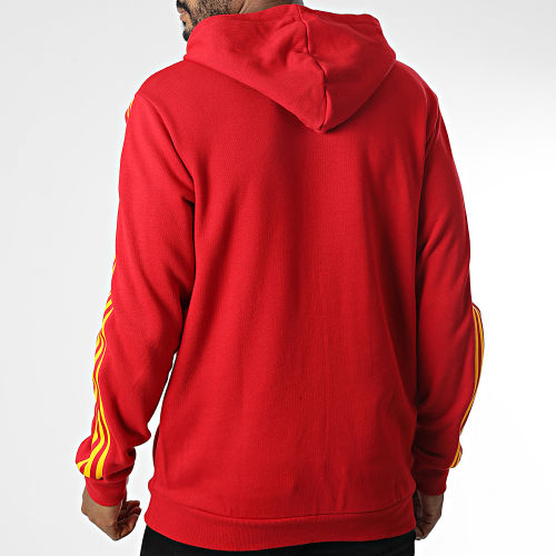 Sweat Capuche A Bandes HK7395 Rouge