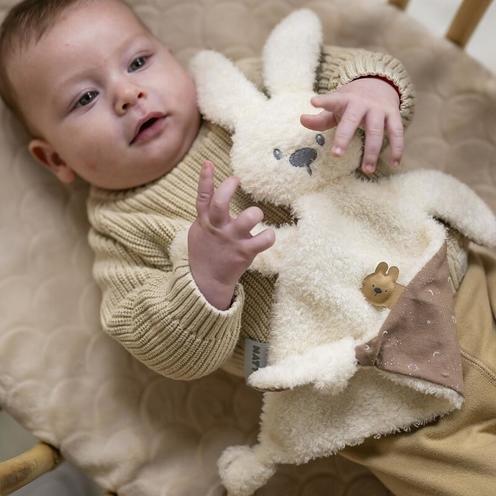 Doudou Lapidou Teddy triangle Glow avec motif imprimé vanille - NATTOU