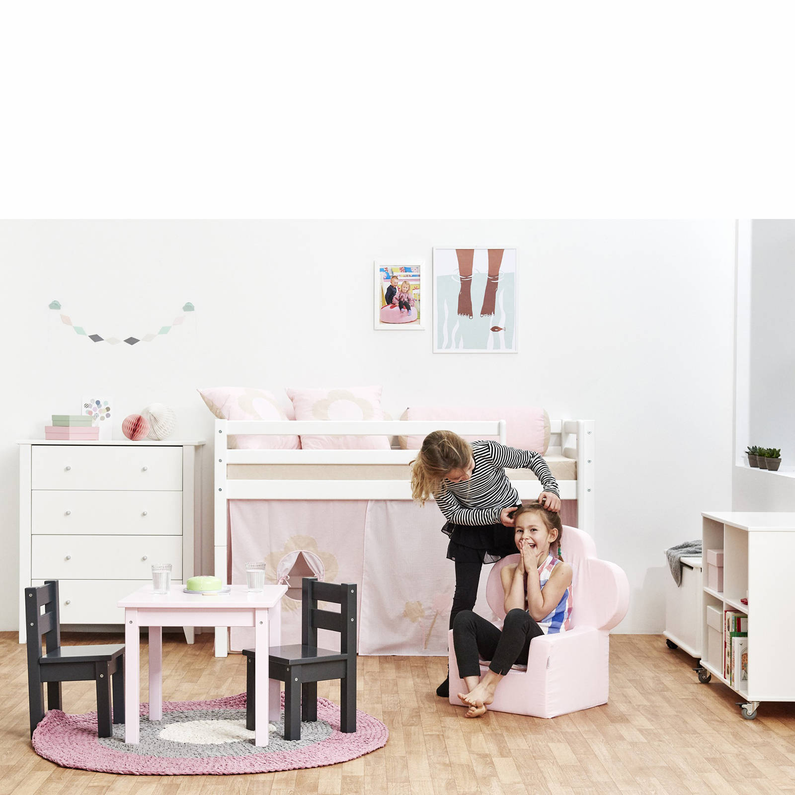 Hoppekids gordijn hoogslaper/stapelbed Fairytale Flower (70x160 cm)