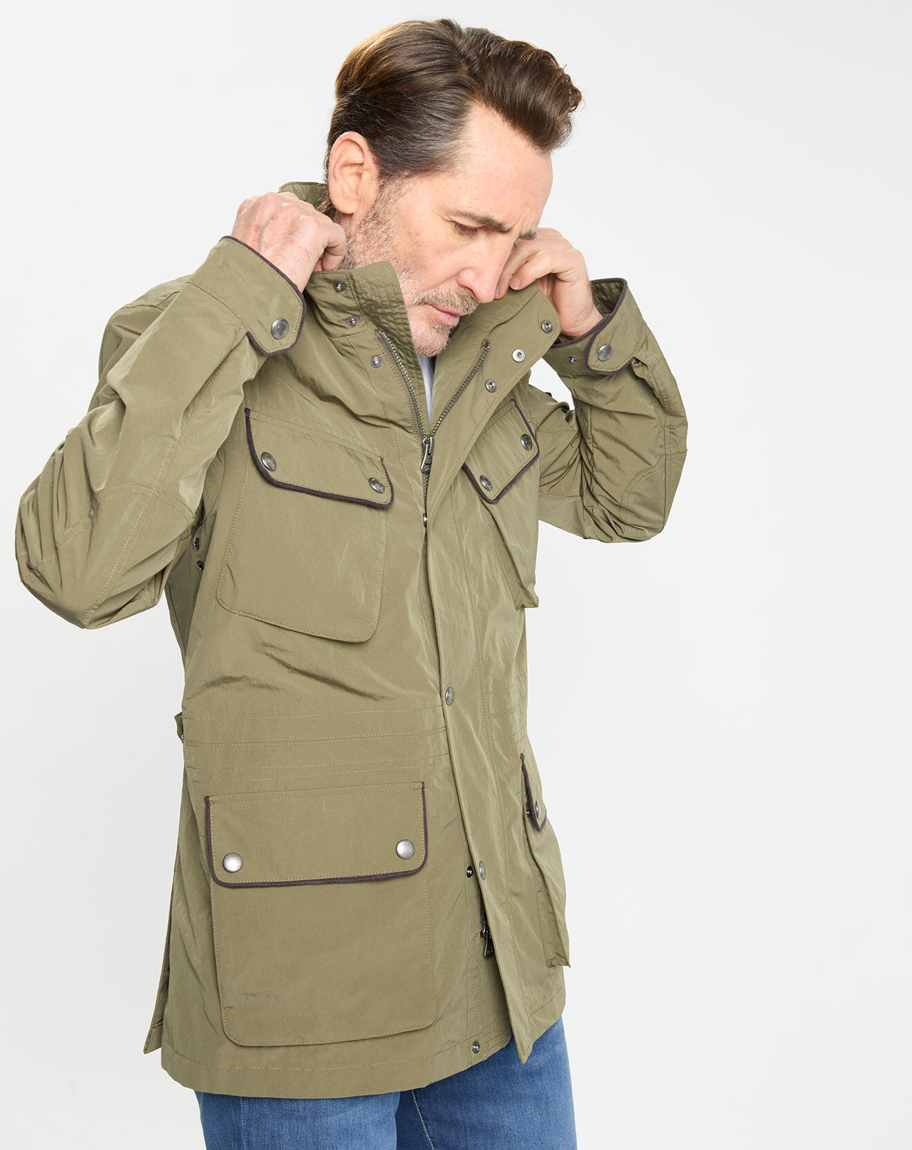 Hackett London Parka imperméable vélo kaki