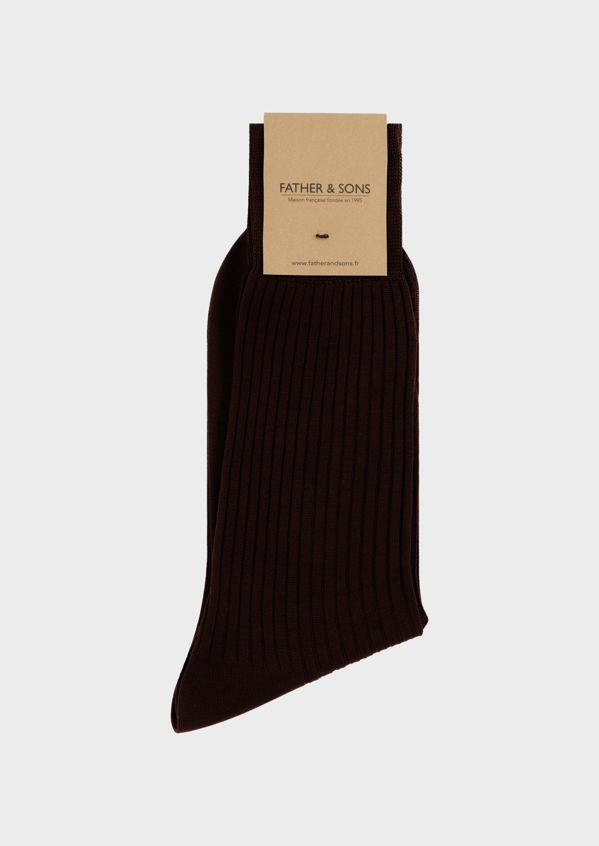Chaussettes en coton fil d'Ecosse uni terracotta
