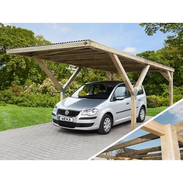 Weka Y-Einzelcarport 612 ohne Dacheindeckung,