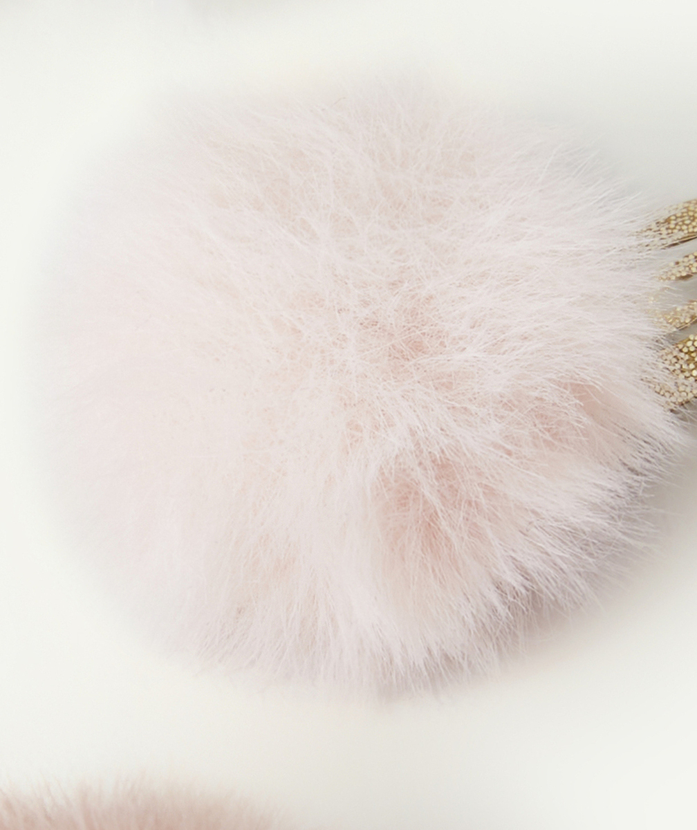 LOT DE 3 BARRETTES BÉBÉ FILLE PAILLETÉES AVEC POMPONS