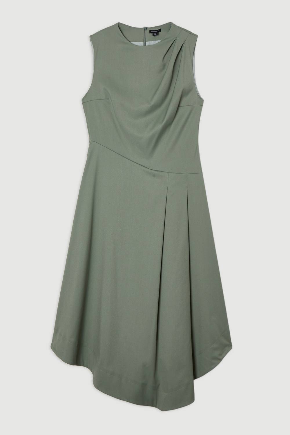 KarenMillen Robe midi asymétrique à corsage drapé ajusté