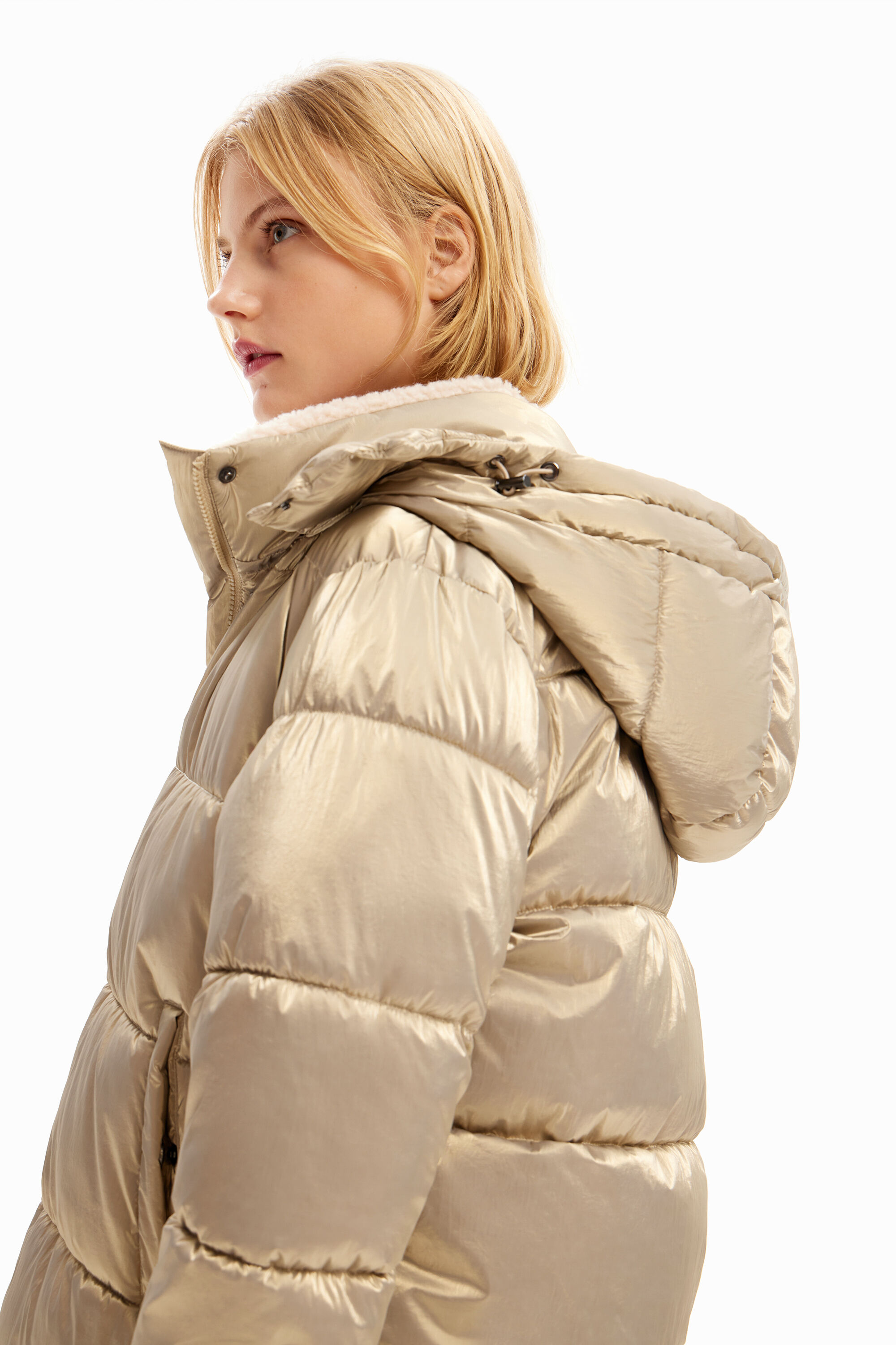 Chaqueta acolchada metalizada