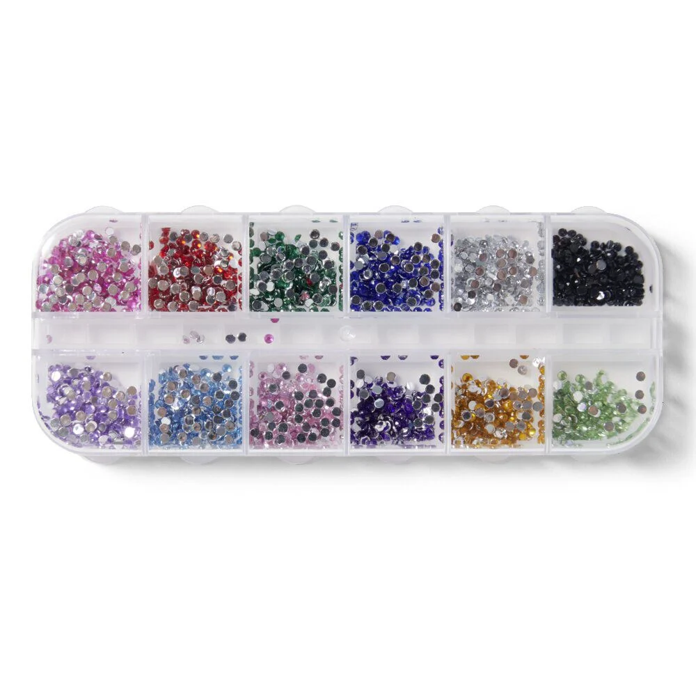 Strass pour ongles boîte 12 compartiments