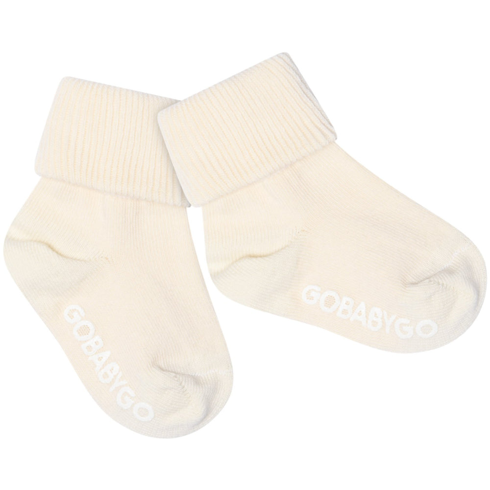Køb Gobabygo Off White Non Slip Strømper Organic Bomuld