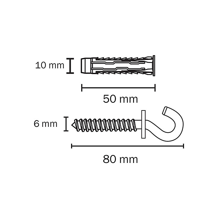 2 chevilles universelles Diall nylon CL HS Ø10x50mm