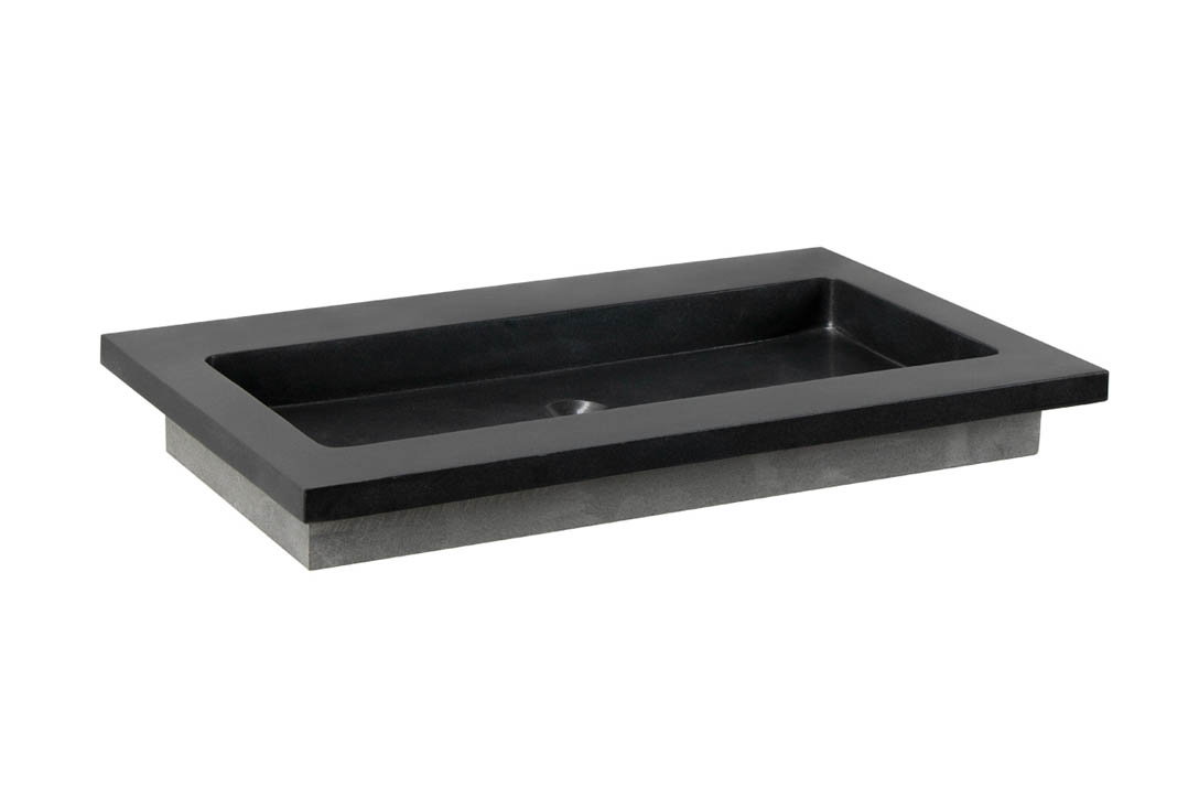 Forzalaqua Nova wastafel 80x50cm met kraangat graniet gezoet