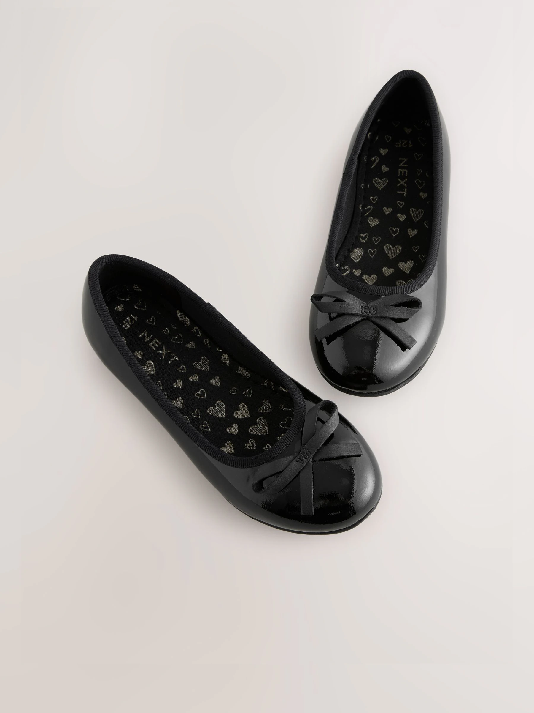 Zwart lak - Leather Ballerina School Shoes