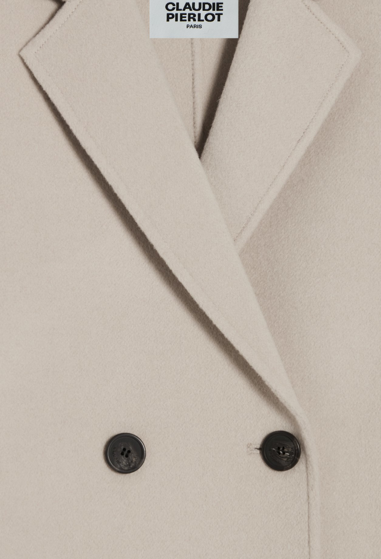 Manteau mi-long laine melangee beige