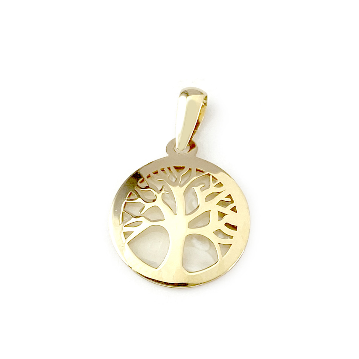 Pendentif arbre de vie d'occasion or 750 jaune nacre