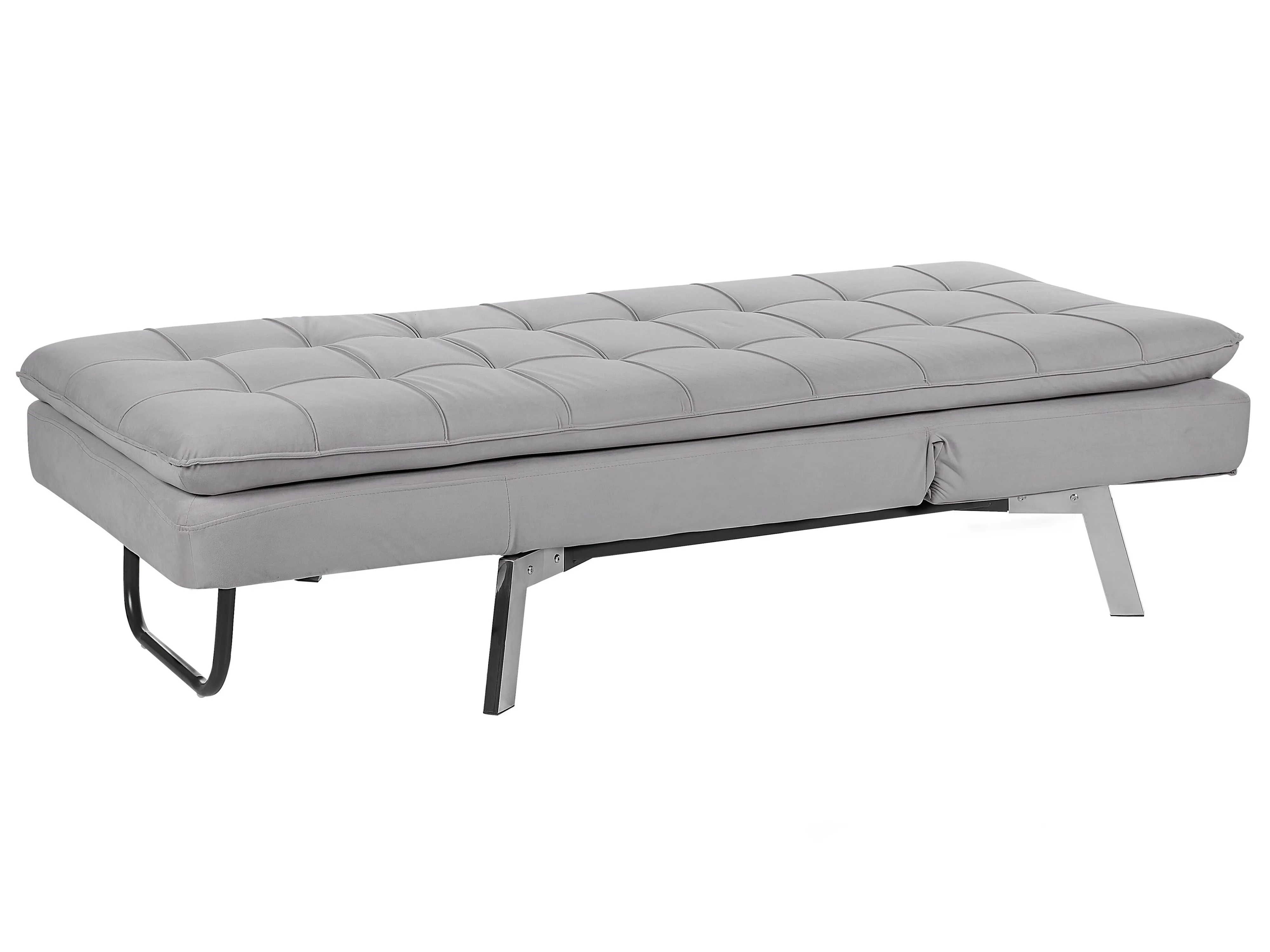 Chaise longue LOIRET Fluweel Lichtgrijs