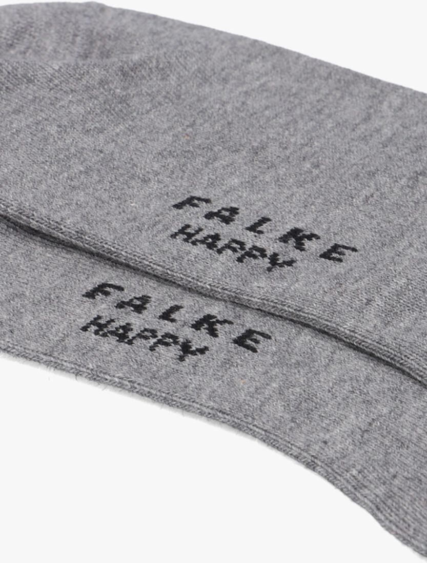 grijze falke sokken happy 2p
