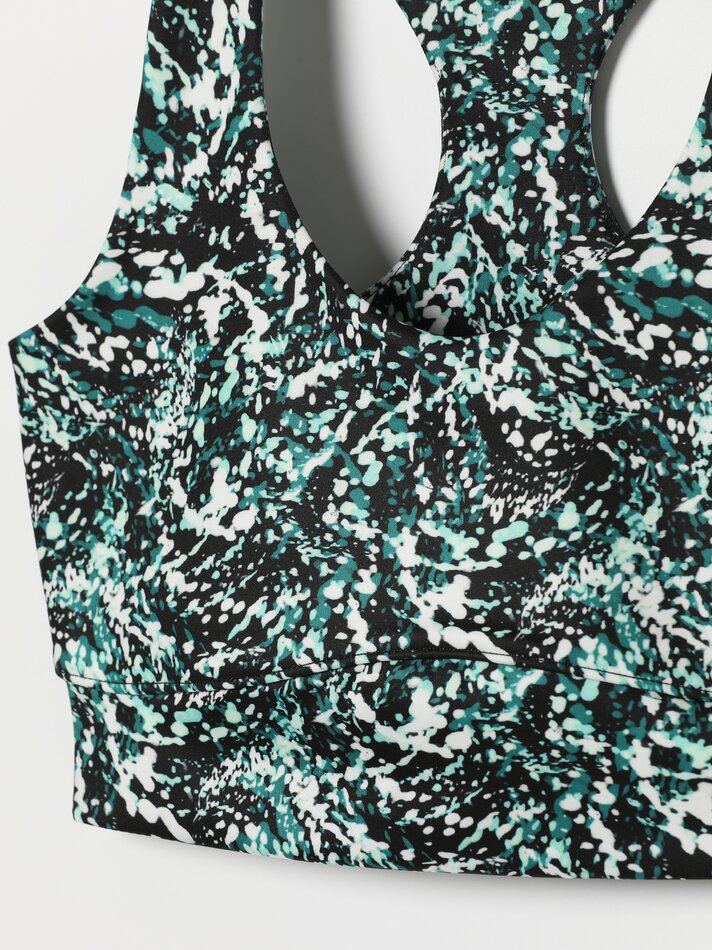 Top esportivo estampado - Branco/verde