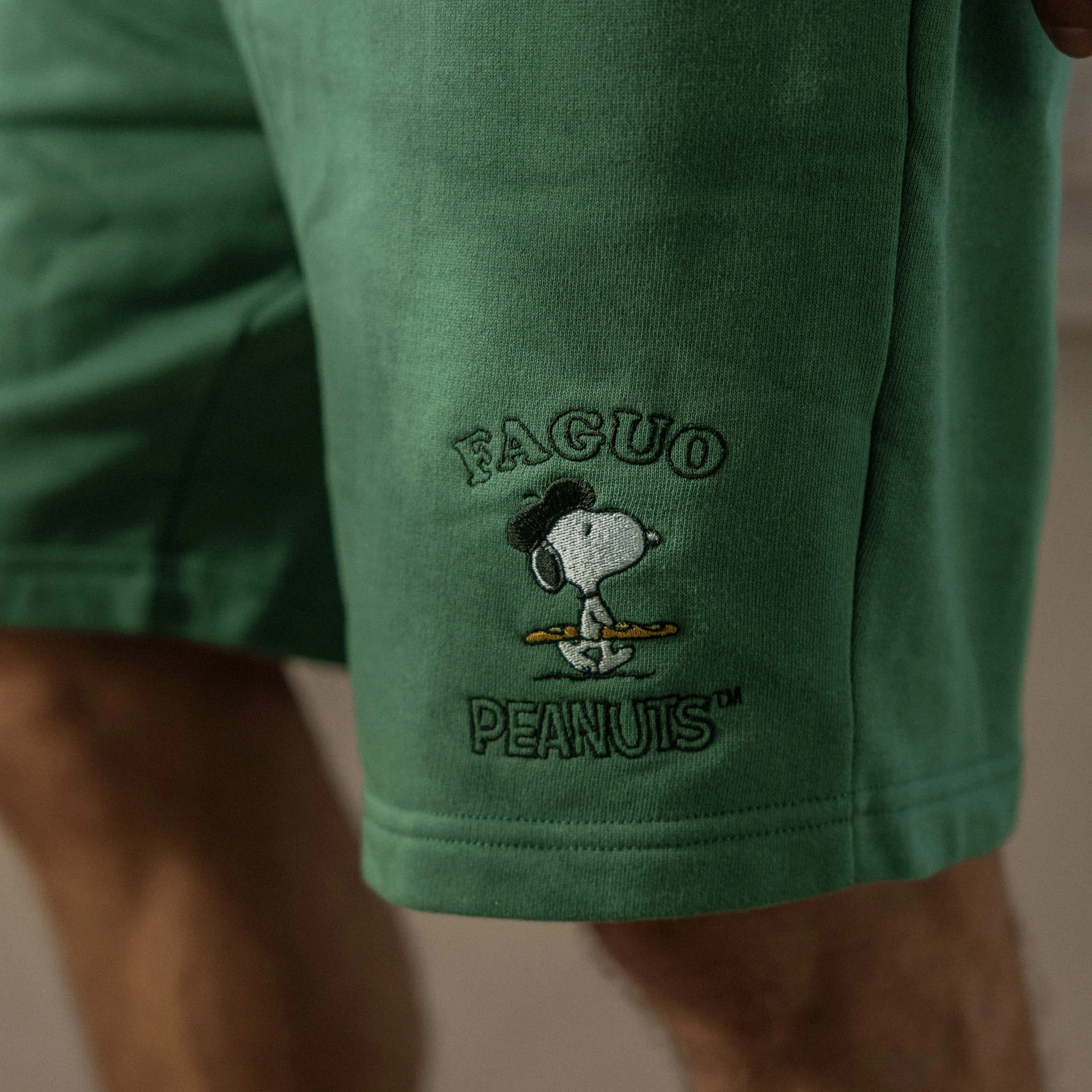 Short vert foncé coupe large coton et coton recyclé - modèle humont