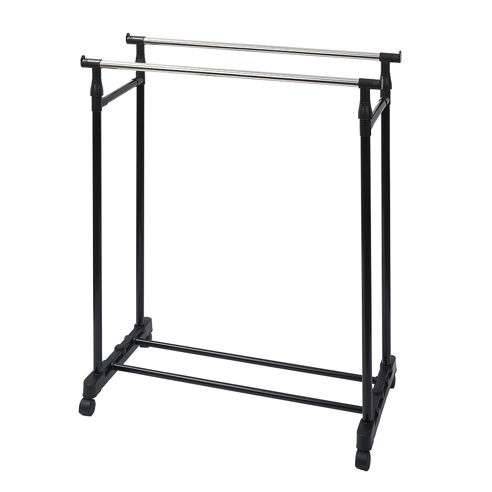 Portant double en métal L80xl42xH95/165 cm