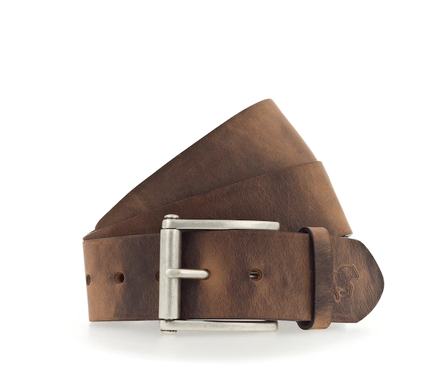MUSTANG Ledergürtel mit Vintage-Look, Roll-Schliesse, 4,5 cm