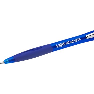 BIC ATLANTIS Soft - 12 Stylos à bille - bleu - rétractable