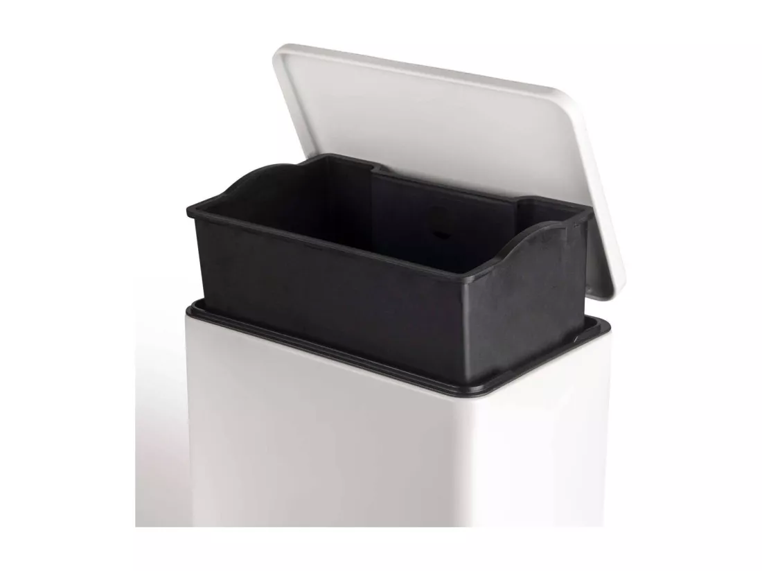 Poubelle de cuisine 12 litres en aluminium ouverture à pédale
