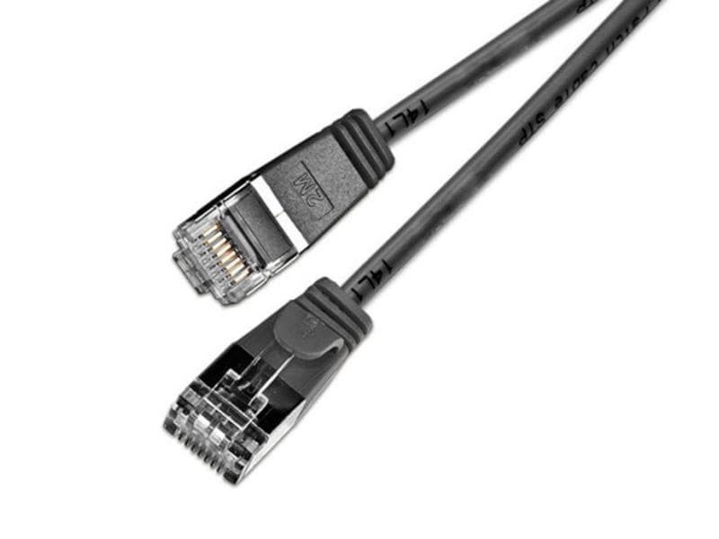 SLIM Slimpatchkabel RJ-45 - RJ-45, Cat 6, U/FTP, 0.15 m, Sc Geschirmtes Cat 6 Twisted-Pair-Kabel (U/FTP) mit Klinkenschutz