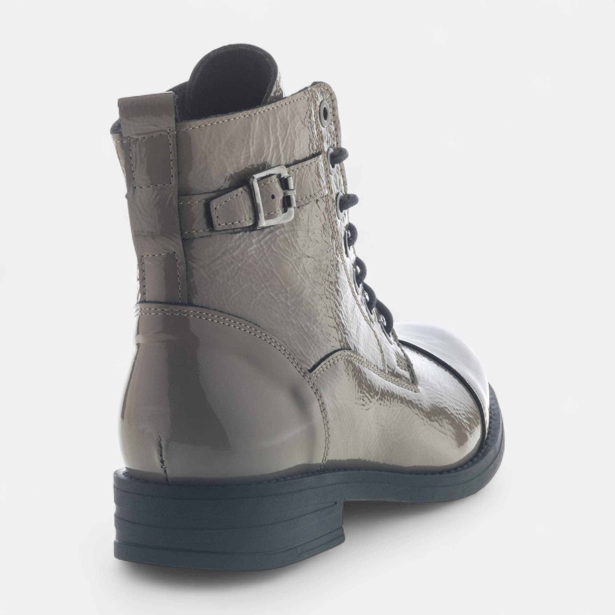 Bottines à lacets Femme en cuir beige
