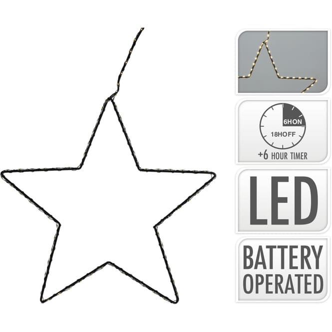 LED Stern - schwarz - warmweiß - Ø 28cm
