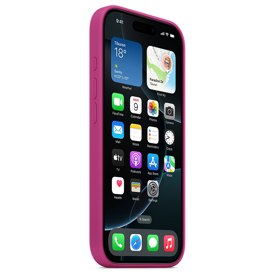 Apple Coque en silicone avec MagSafe Fuchsia - iPhone 16 Pro