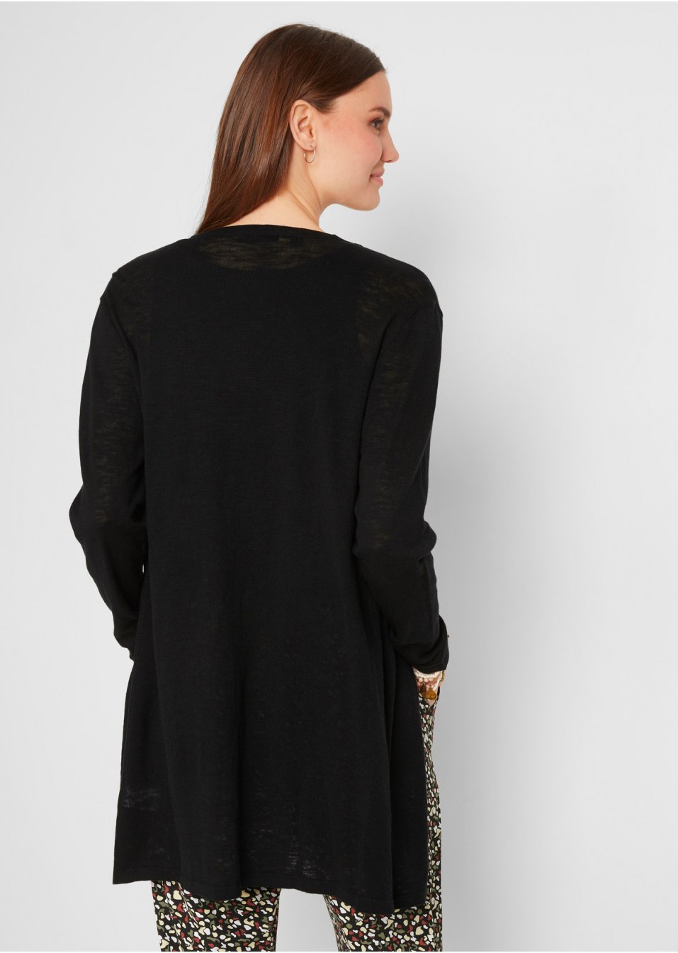 Gilet long en maille, ouvert