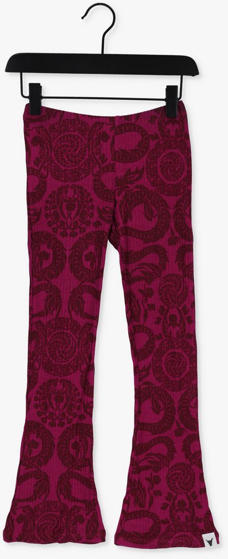 ALIX MINI roze alix mini flared broek teens knitted graphic dragon flared pants