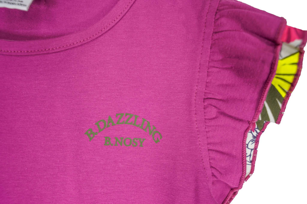 B.Nosy T-shirt B.Dazzeling met ruches paars