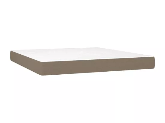 Sommier tapissier avec matelas et LED Taupe 160x200 cm Tissu