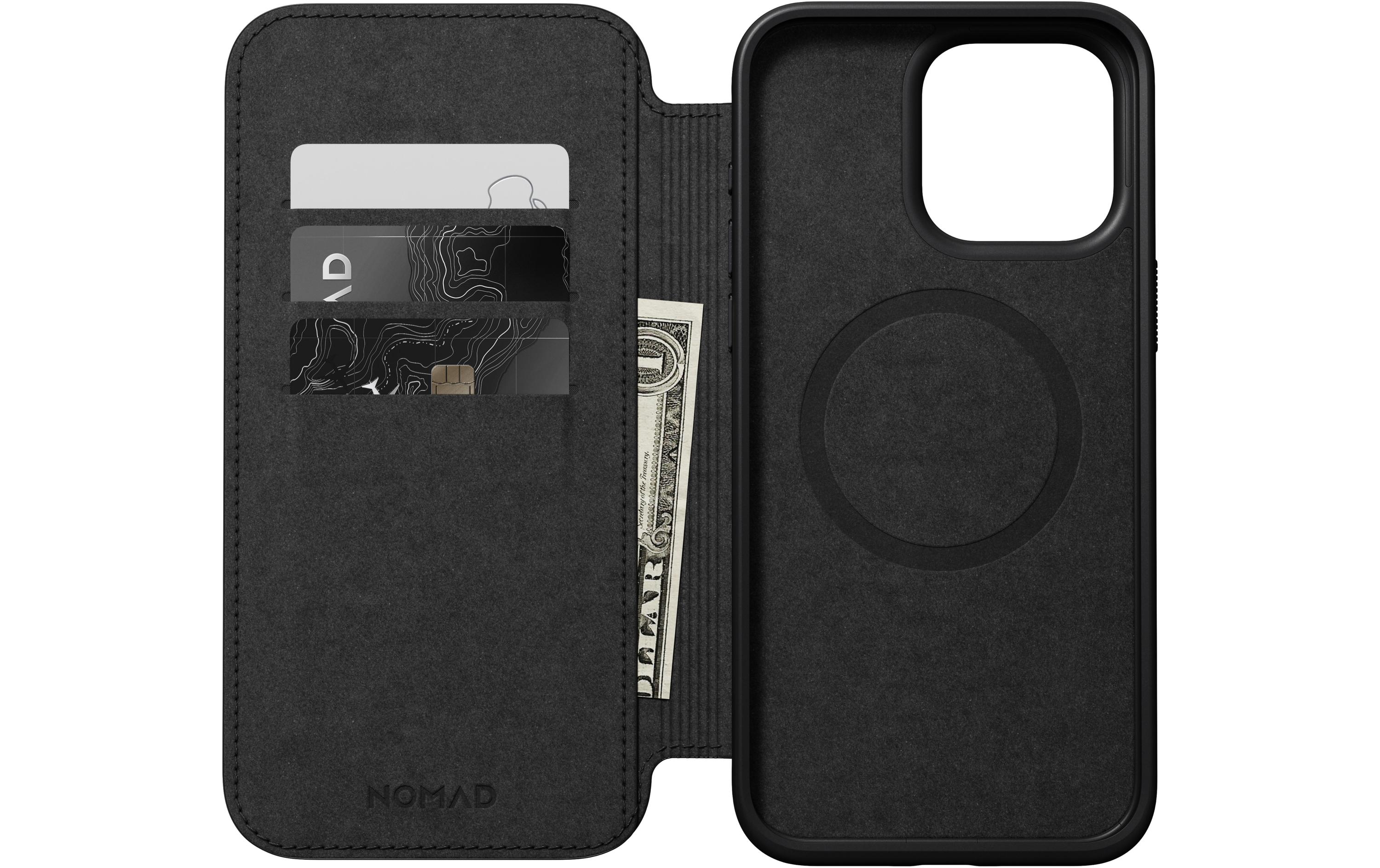 Modern Leather Folio iPhone 15 Pro Max SchwarzModernes Leder Folio für das Apple iPhone 15 Pro Max