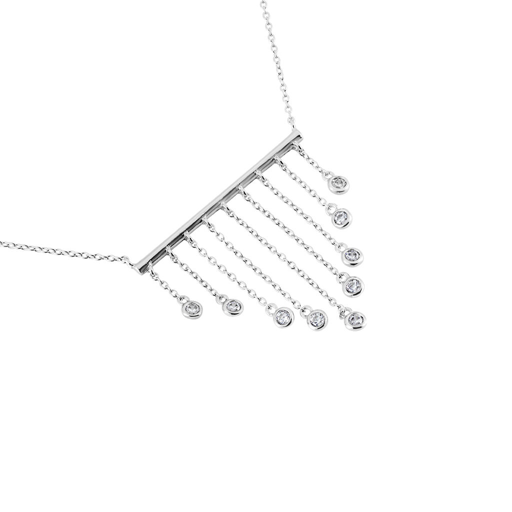Collier Argent Blanc Edvard Oxydes De Zirconium