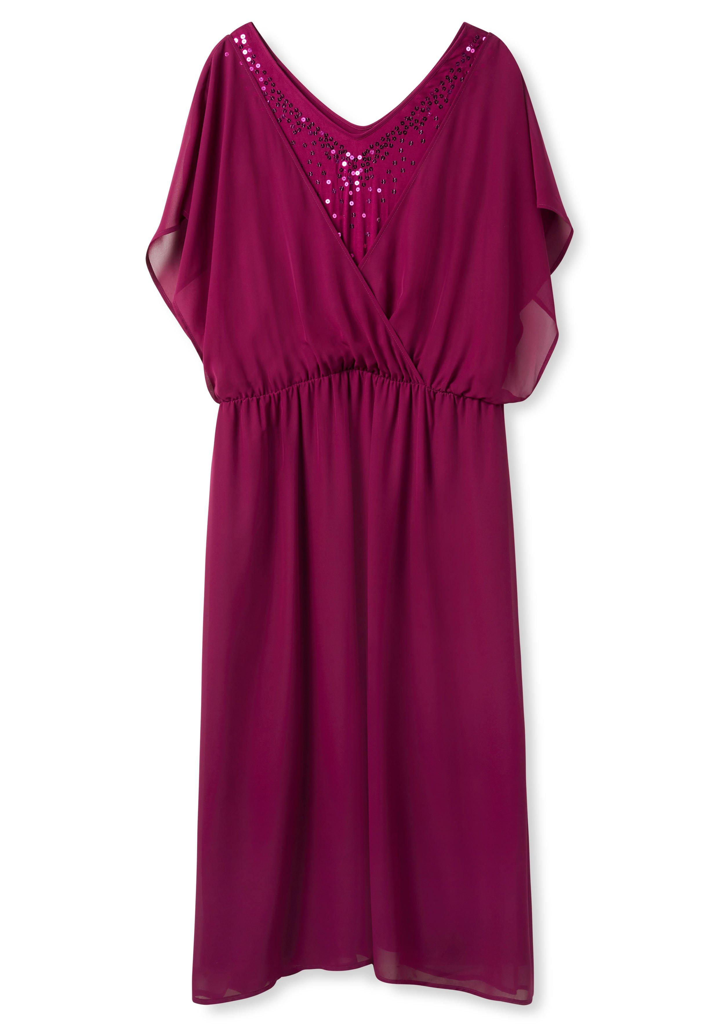 Abendkleid aus Georgette, mit Pailletten