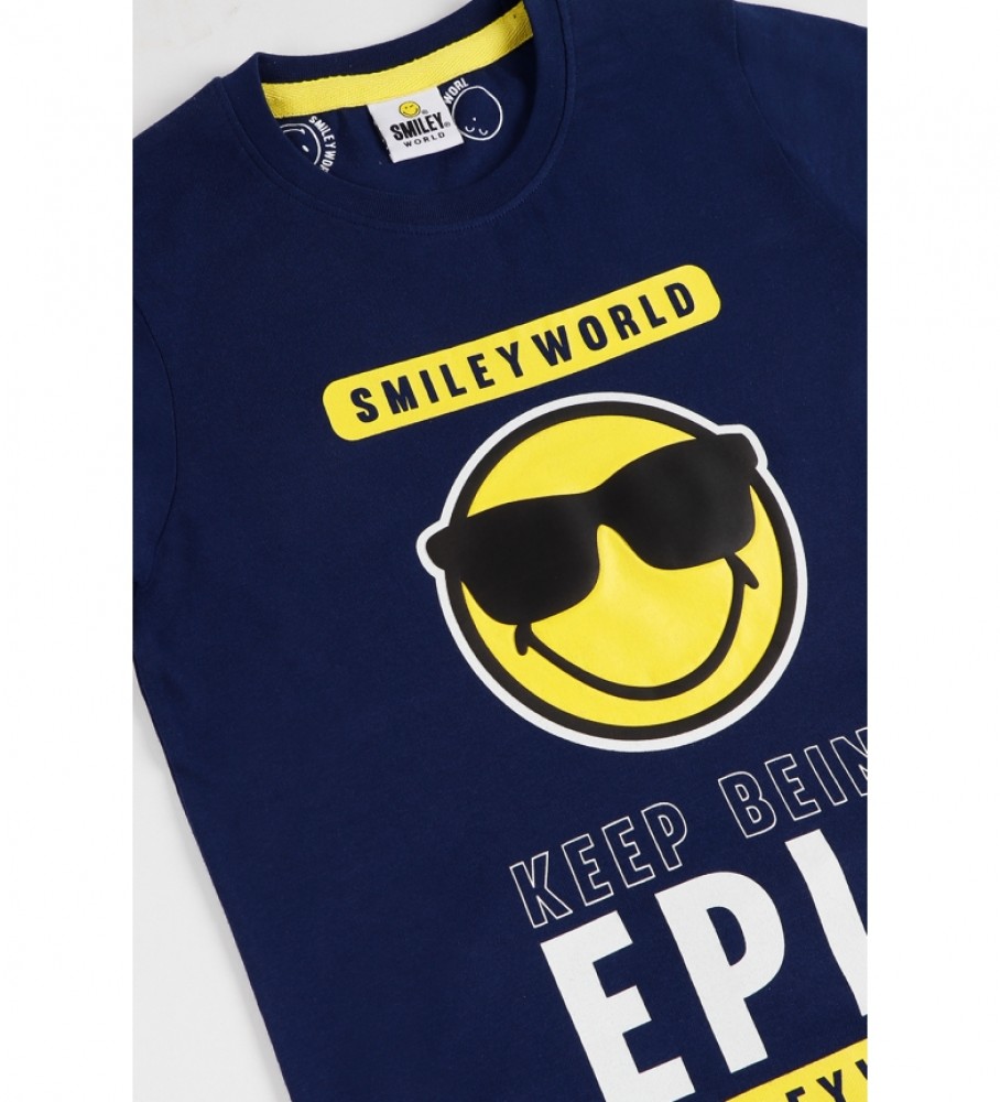 Pijama de manga curta Smiley Navy Iconic Glasses
