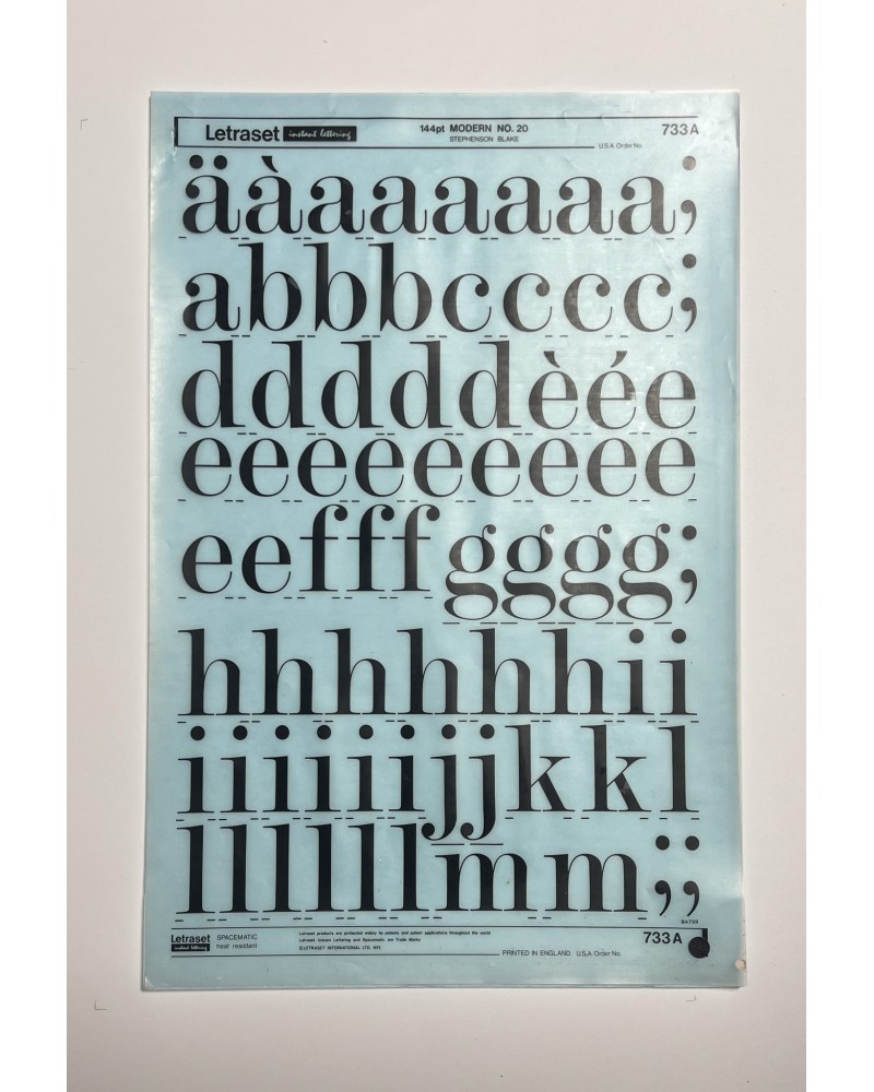 letraset-733A- MODERN NO.20 - 144pt