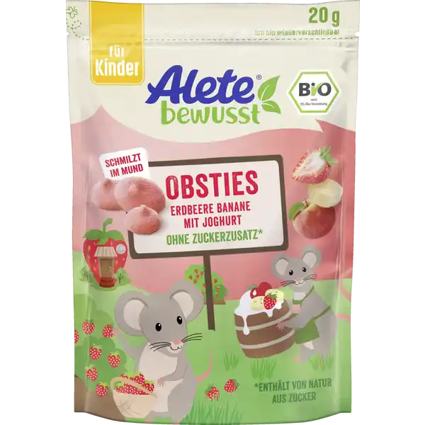 Obsties Erdbeere Banane mit Joghurt